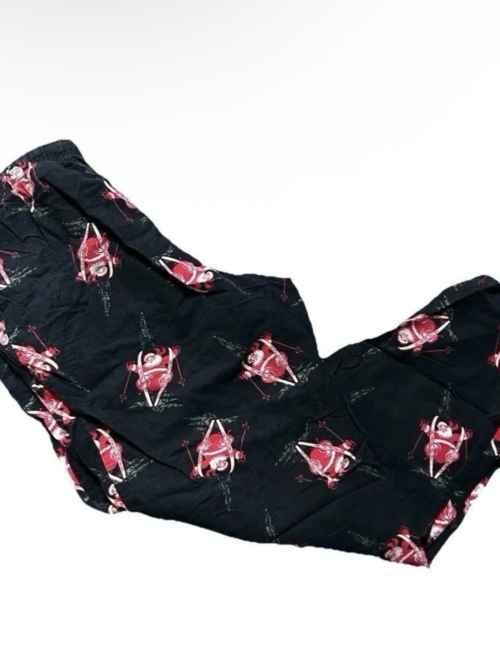 Men’s Faded Glory Christmas Skiing Santa Pajamas Size Medium (32-34)